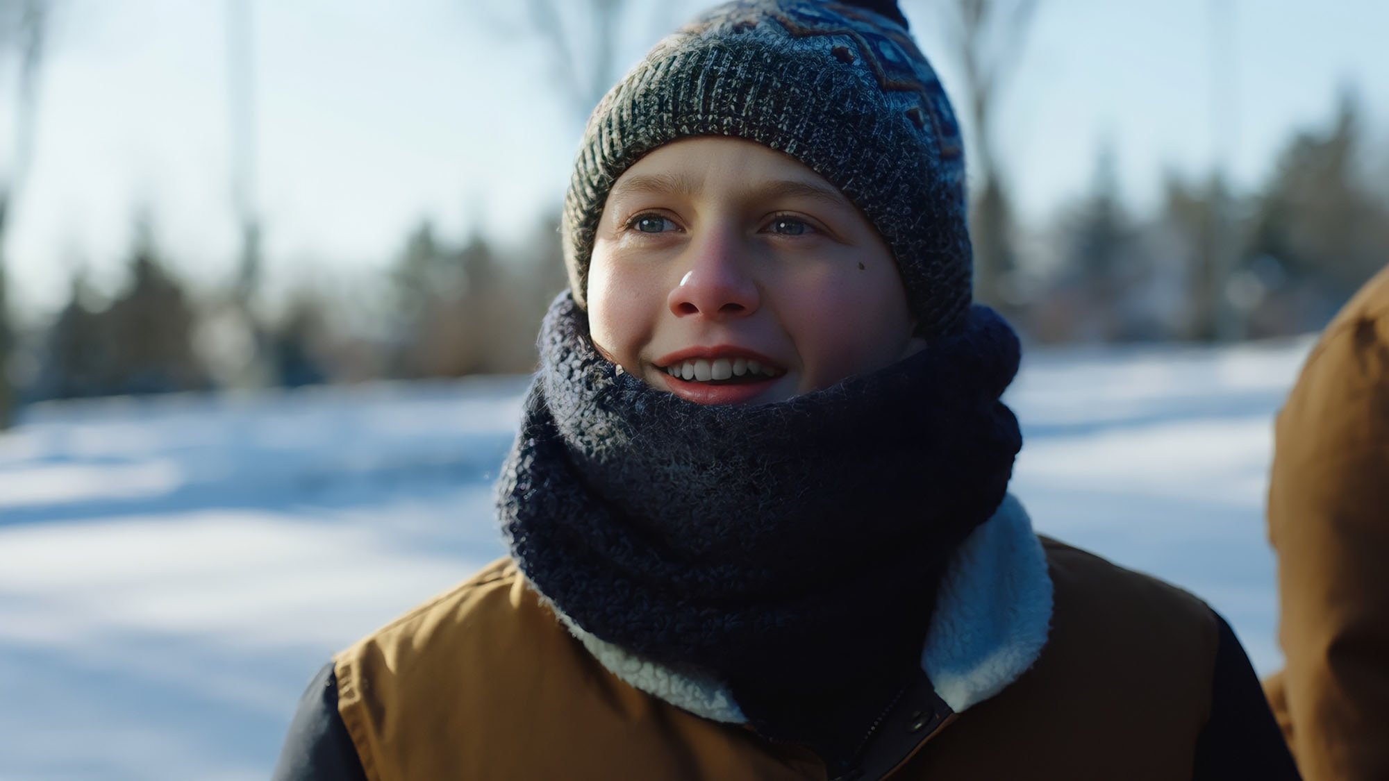 Young male actor on set of Connor McDavid TV commercial production.